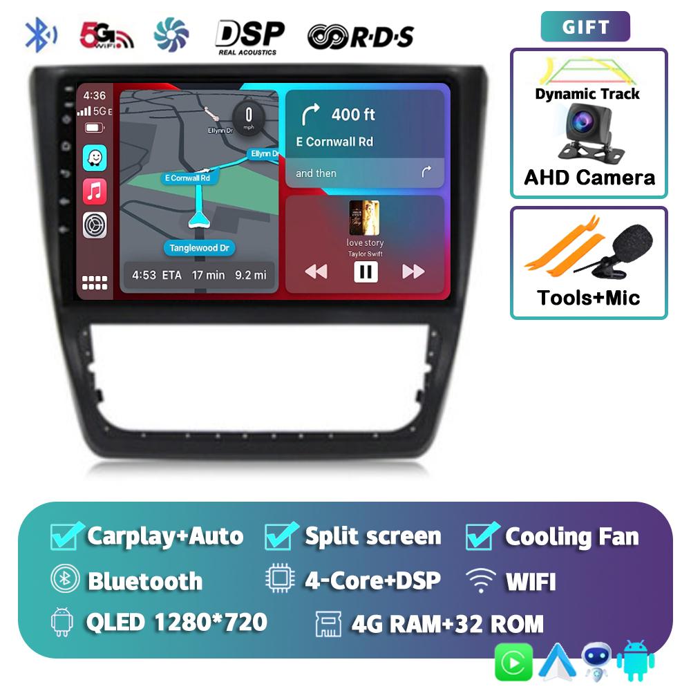 Android 14 Carplay Auto WIFI+4G DSP Car Radio For Skoda Yeti 5L 2009-2014 Multimedia GPS Video Player Stereo