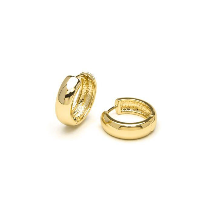 Earrings - LUXENTER - Apruk - Modern Hoop Earrings - 18k Yellow Gold - Diameter 22 Mm