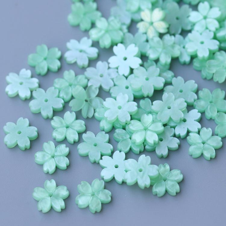 10-50pcs 12mm Resin Flower Petal Beads Sakura Charms Pendants Loose Spacer Bead for DIY Jewelry Buttons Hairpin Handmade