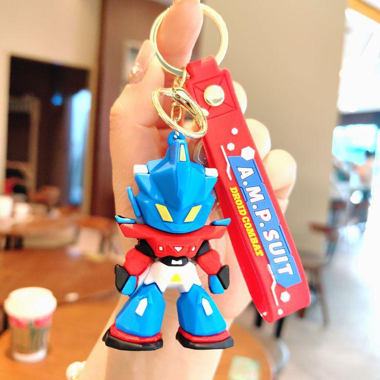 Creative Transformers Gundam PVC Keychain - Cartoon Design for Car, Backpack, or Bag Pendant, Ideal Small Gift
