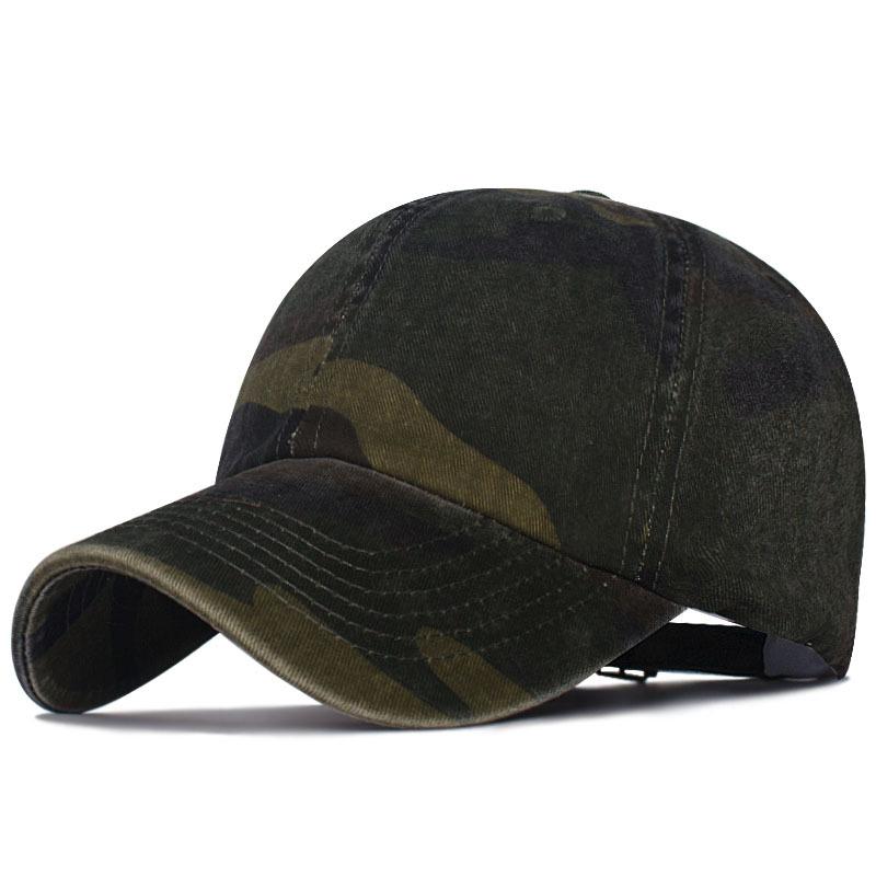 New Cotton Washed Denim Camouflage Curved Brim Baseball Cap Spring and Summer Men's and Women's Fashion Trend with a Cap