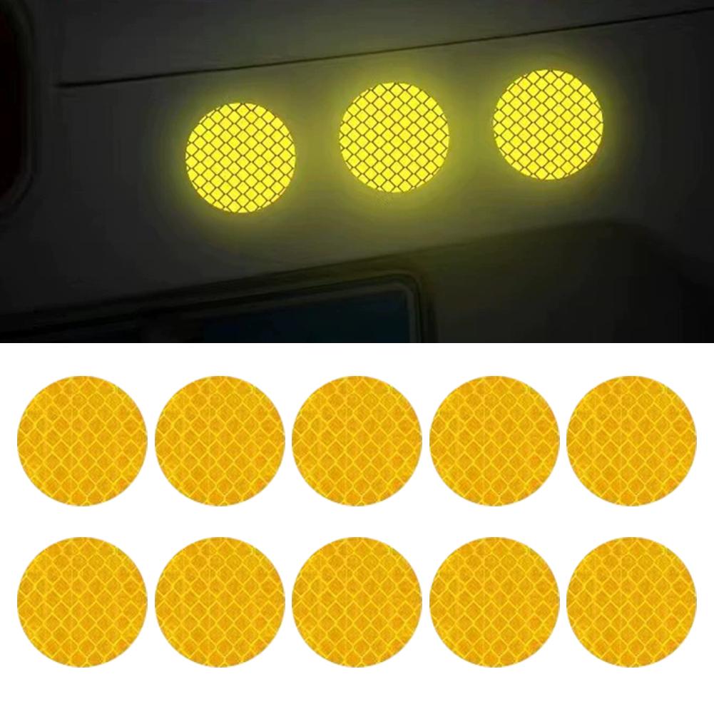10pcs New Car Bumper Reflective Stickers Reflective Warning Strip Tape Secure Reflector Stickers Decals Safety Warning
