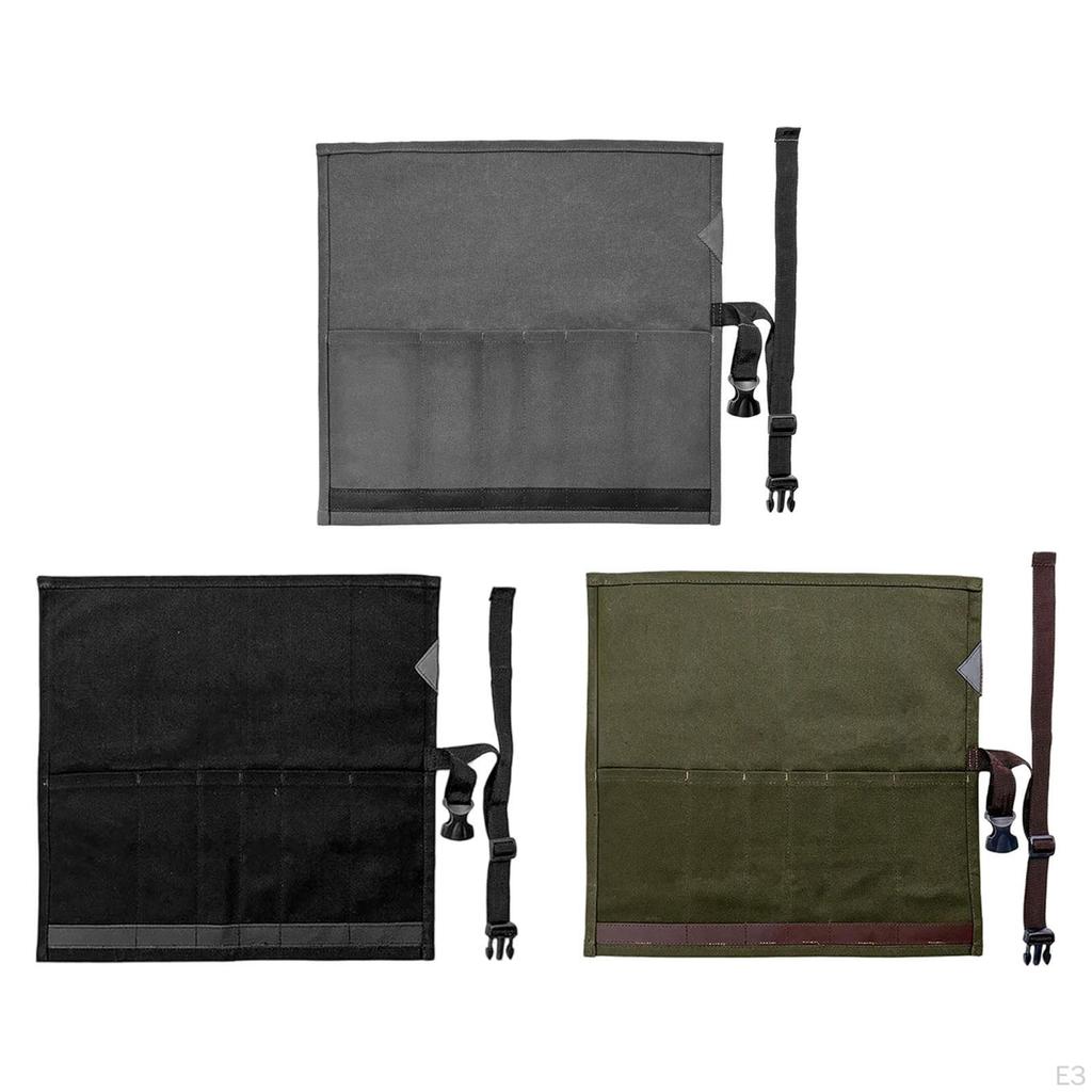 Tent Stakes Bag Ground Nail Storage Portable Canvas Tools Pole Pegs Roll Tool Pouch