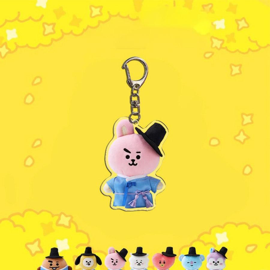 BT21 KPOP ARMY cartoon acrylic keychain JK V JIMIN keychain peripheral music festival support keychain fan gift