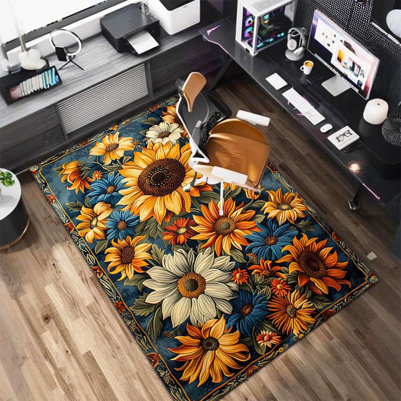 Elegant Pink Roses Garden Art Carpet Is Suitable For Living Room And Bedroom Doormats Office Balcony Decorative Carpet A5