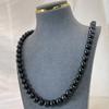 1String, Black Natural Freshwater Pearls, Handmade Round Pearl Beads for Jewelry Making DIY Crafts (Beads 8-9mm, Length 36cm)