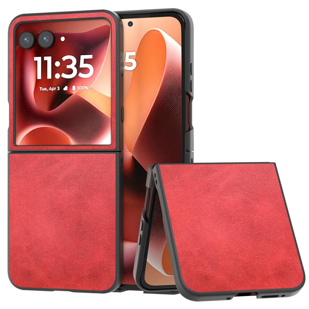 ABEEL For Motorola Razr 60 Ultra 5G Case Cowhide Texture Anti-Drop PU + PC Phone Cover