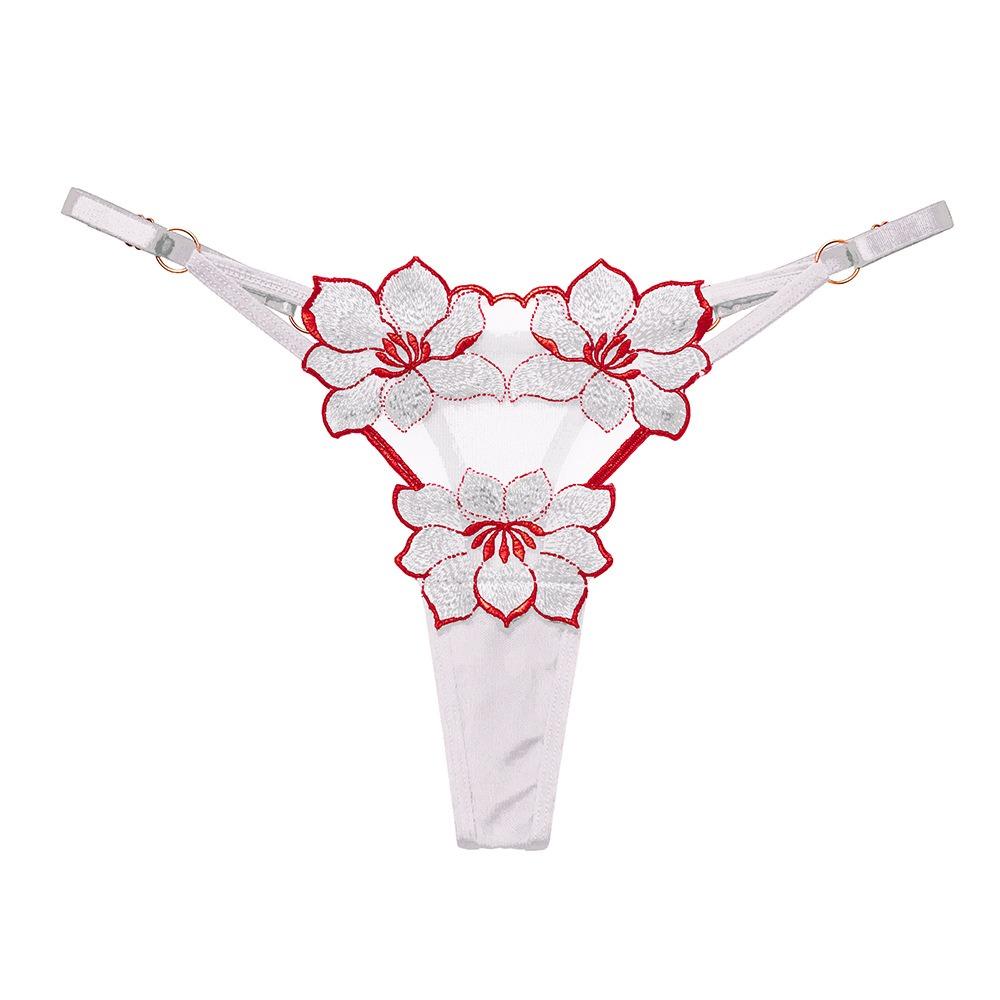 Emotional Embroidered Japanese Panties Female Chic Pattern Sexy Hot Transparent Temptation Adjustable Thong Head 2265