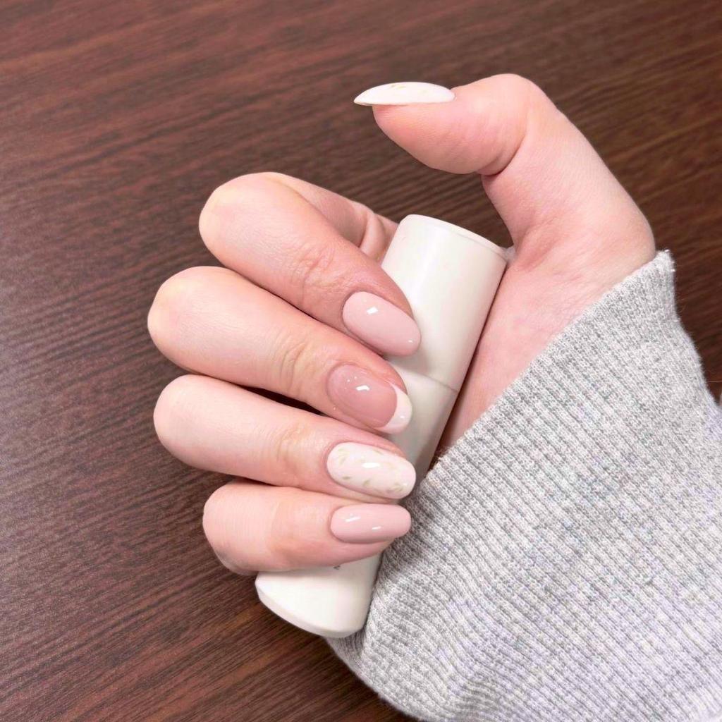 Nude růžový gradient Kočičí oko Bělení Aurora Nail Art Odnímatelné samolepky