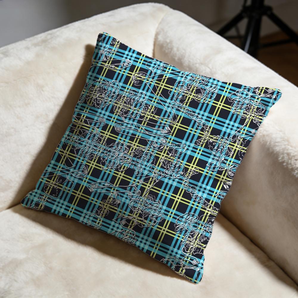 plaid lines Cushion Cover Soft Decorative Pillow Case Suitable for Bedroom Sofa Car Travel Use
