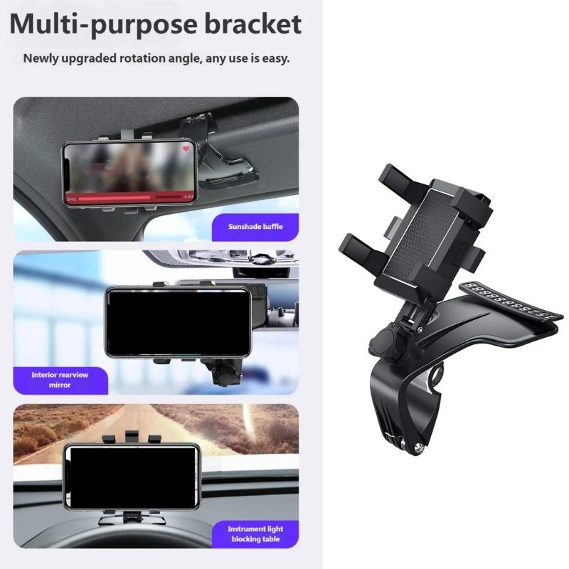 Easy To Use Car Phone Holder Single Hand Operate Fast Install Removal Vehicle Mount ABS Bracket For Driving Safety