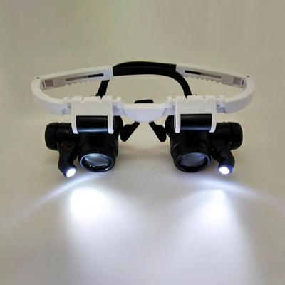 Loupes montées sur la tête Microscope éclairant réparation de bandeau lampe à LED loupe lumineuse avec 8x 15x 23x