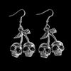 Totenkopf Kirsche Hängeohrringe Ausgefallener Schmuck Gothic Skelett Anhänger Ohrring Hip Hop Schmuck für Frauen Mädchen Halloween Deko