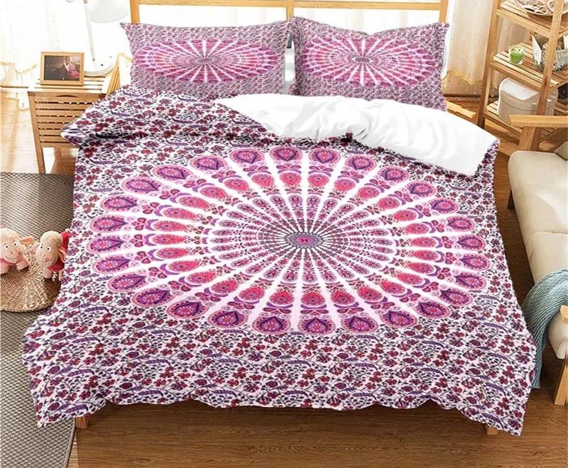 Bohemian Psychedelic Mandala Vzor Povlečení Set pro Dospělé Dětské Povlečení Set Přikrývka s 1 Přikrývkou 2 Povlaky na Polštáře