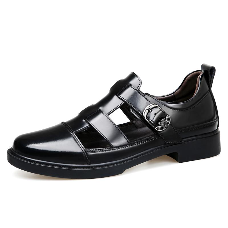 Fashion Stylish Casual Leather Sandals Outdoor Men Summer Flats Breathable Slippers Non-slip Comfortable Beach Shoes Light Roma Footwear