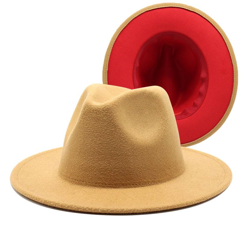 Vintage Woll-Fedora-Hut mit breiter Krempe für Herren Damen Sommer Sonnenschutz