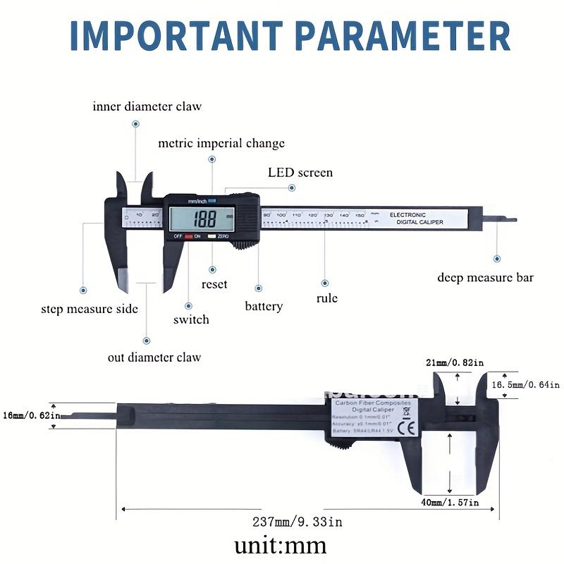 150mm 100mm Electronic Digital Caliper Carbon Fiber Dial Vernier Caliper Gauge Micrometer Measuring Tool Digital Ruler