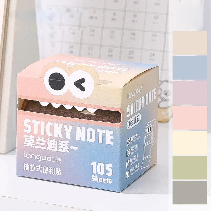 

Pull-out Sticky Notes Cute Stationery Gradient Sticky Notes Frosted 105Sheets Transparent Color Small Gift Kawaii Stationery