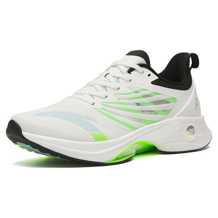 New Anta MACH 3.0 Cushioned Slip Resistant Abrasion Resistant Low Top Casual Running Shoes Men's White Green 112325583-5