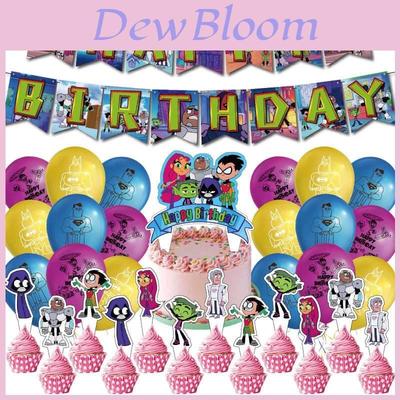 Colorful Teen Titans Go Party Decor Set Safe Eco-friendly Materials High-quality Paper 32pcs