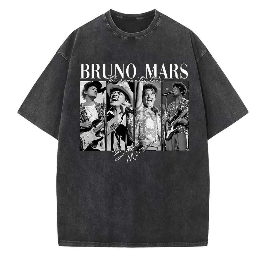 Fashion Hip Hop Clothes Bruno Mars The Romantic Tour 2026 Gewassen Oversized Y2k T-shirt Mannen Vrouwen Hip Hop Korte Mouw Casual Los T-shirt Dames Heren Kleding M ivoor