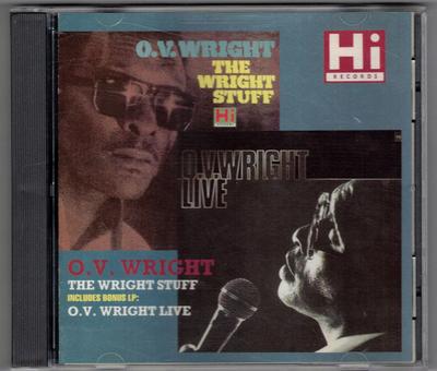 CD O.V. WRIGHT   Wright Stuff  Live HIUKCD103 Hi Records 1990 UK SoulFunk Used