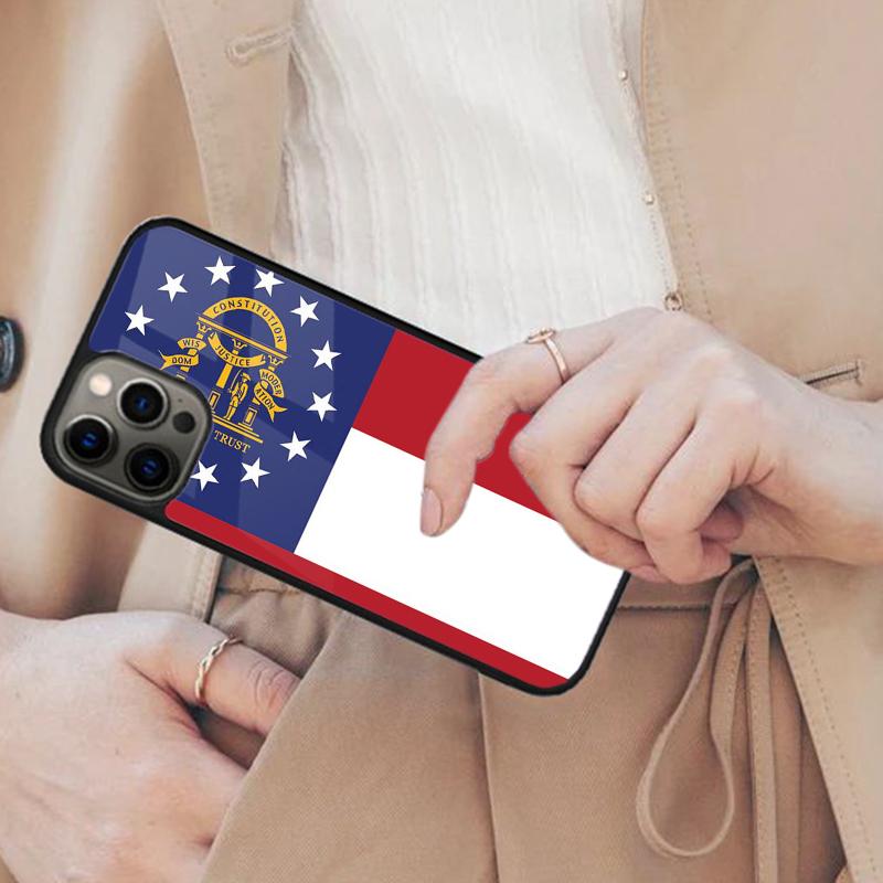 Georgia State Flag Magnetic Phone Case For APPLE iPhone 17 Air 16 14 13 12 Pro Max 15 Plus Wireless Charge With MagSafe Cover