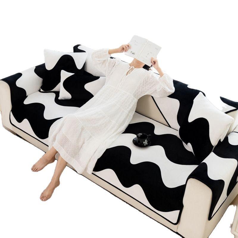 Sofa Cushion New Four-Season Universal High-End Fixed Non-Slip Chenille Cover Leather Sofa Special Seat Cushion