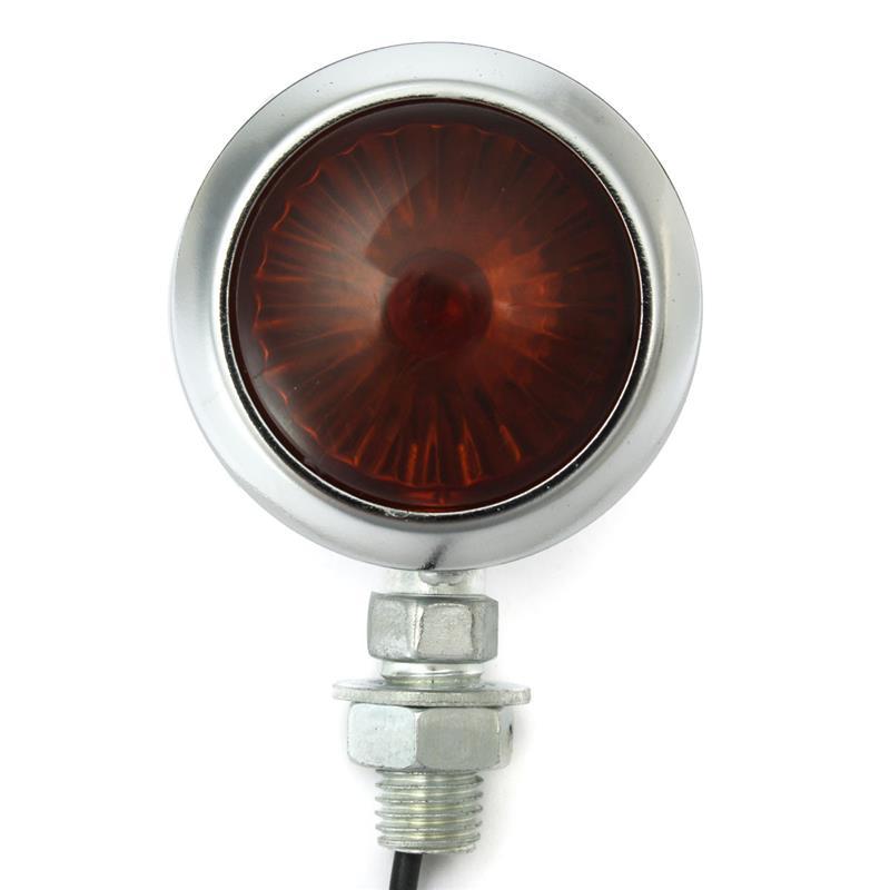 Universal Classic Chrome Metal Motorcycle Turn Signal Indicator Light Lamp Bulb For Harley Cafe Racer