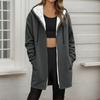 Women's Fashionable Loose Zipper Cardigan With Fleece Hoodie