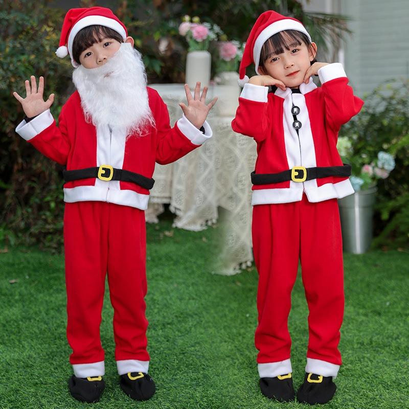 Weihnachts-Kinder-Set, rote Jungen- und Mädchen-Neu-Aufführungskleidung, Babyfoto Weihnachtsmann-Kleidung