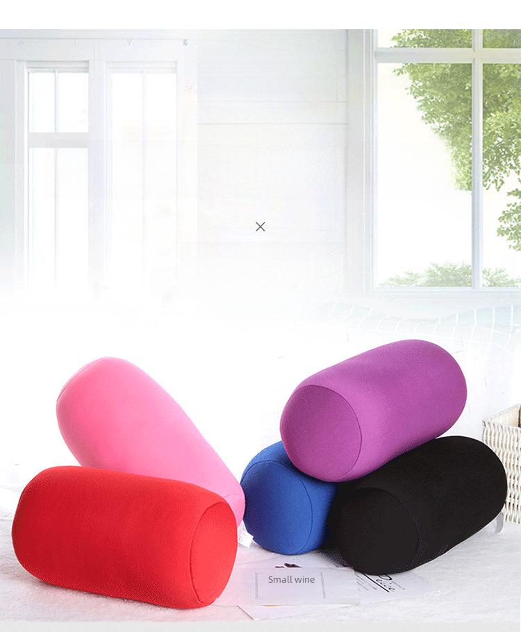 Pernă cilindrică cu particule de spumă - Suport pentru gât și talie de culoare solidă pentru utilizare la birou și somn