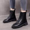 Women's British Style Round Toe Martin Boots - Autumn/Winter 2024, Thick Sole with Plus Velvet, Short Boots for Female Students