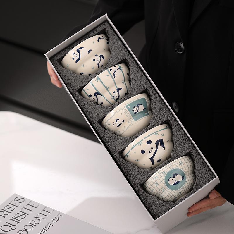 2024 Cute Ceramic Rice and Noodle Bowl Gift Set - High-End Tableware Collection.