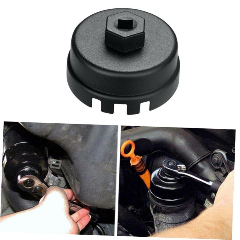 Cap Wrench Suitable for Toyota Lexus Oil Grid Wrench Filter Element Wrench Disassembly Oil Grid Tool Black Silver