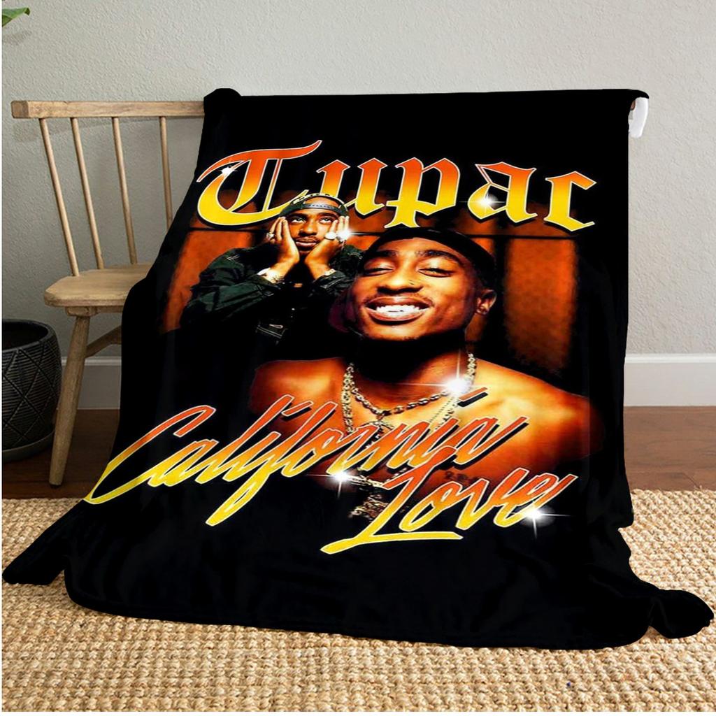 Tupac's  Plush Blanket Soft Comfortable All Seasons Perfect Gift Couch Office Nap Outdoor Travel Blanket