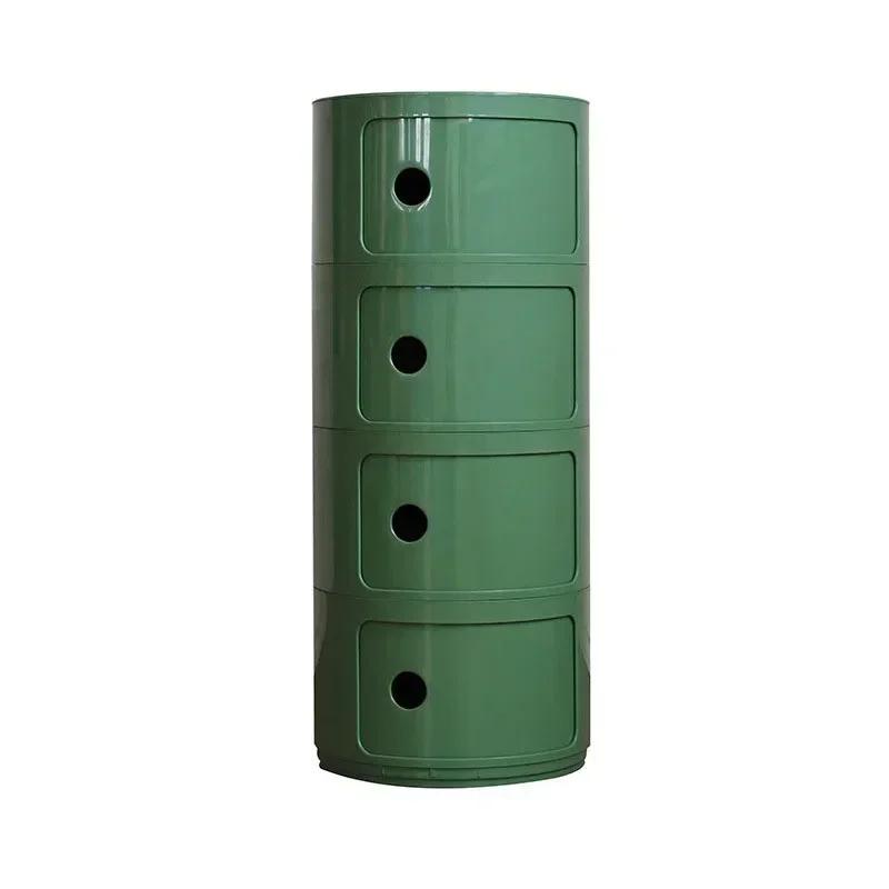 Cabinet Storage Cabinet Bedroom Furniture Modern Simple Plastic New Multi-Layer Bedside Storage Cabinet for Living Room Cylinder