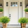 6PCS 7 Branches Simulated Green Plant UV Resistant Artificial Persian Leaf Faux Ferns  Office Decor