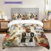Cristiano Ronaldos Triumph Three-piece Set (1 * Duvet Cover + 2 * Pillowcase, Without Core) 2D Flat Bedding Set Duvet Cover and Pillowcase