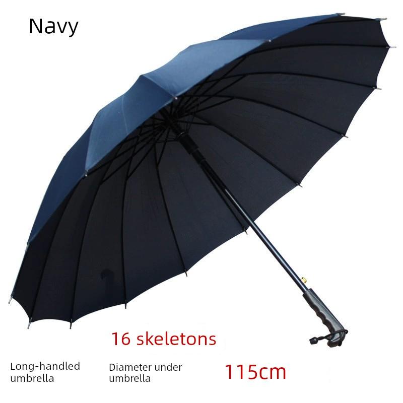 24-Rib Waterproof Umbrella with Curved Handle, Straight Pole, Impact-Resistant Fabric, Safety Umbrella, Automatic Promotional Umbrella, Rainbow