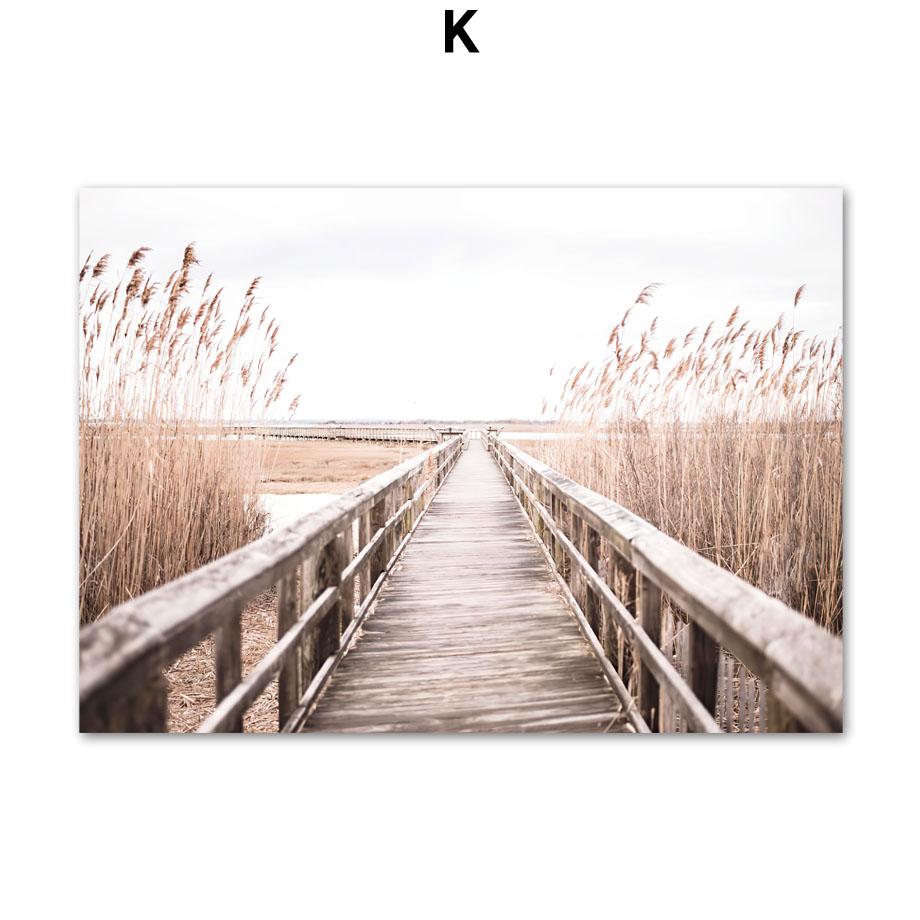 Beige Reed Orchid Bike Landscape Posters And Prints Canvas Painting Wall Art Pictures For Living Room Home Decor Aesthetic