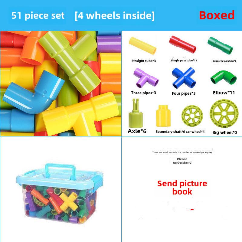 Große Partikel-Pipeline-Bausteine für die pädagogische Entwicklung von Kindern und Puzzlespiele im Kindergarten