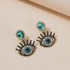Bohemian Crystal Evil Eye Earrings - Retro European & American Style