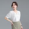 Trueman Women's Short-Sleeve V-Neck Chiffon Blouse