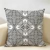 Gray Blend Pattern Cushion Cover Natural Linen Organic Fabric Double-Sided Printing Breathable Perfect For Home Decor