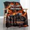 Harley-davidson Motorcycles Personalized Text Blanket Lightweight Customizable Blanket Soft Warm Cozy Perfect for Home Decor Seaside Office Sofa