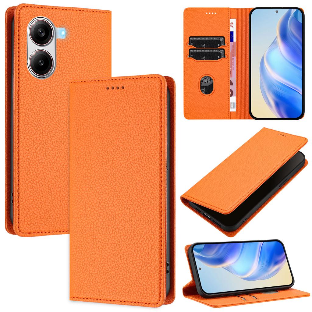 For Xiaomi Poco X7 Pro 5G Wallet Case RFID Blocking Litchi Texture Leather Mobile Cover
