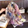 Summer Scarf Women Outdoor Sunscreen Shawl Soft Bandanna Foulard Female Floral Silk Shawl Lady High Quality Head Hijab Wrap