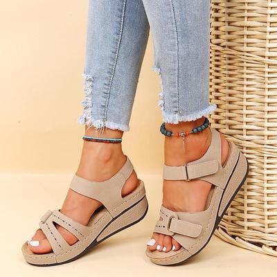 Women Sandals Summer Heels Sandalias Soft Bottom Wedges Shoes For Women New Platform Sandals  Shoes On Heel