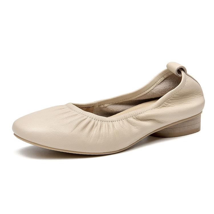 

Первый слой овчины одинарные туфли женские весна и лето новая кожа женские туфли на плоской подошве универсальные на одном ремешке Мэри Джейн маленькие 40 бежевый